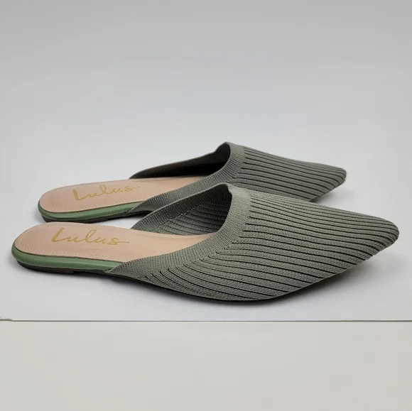 Lulu's Jeaney Ribbed Knit Pointed Toe Mule - 8.5 - Picture 2 of 12